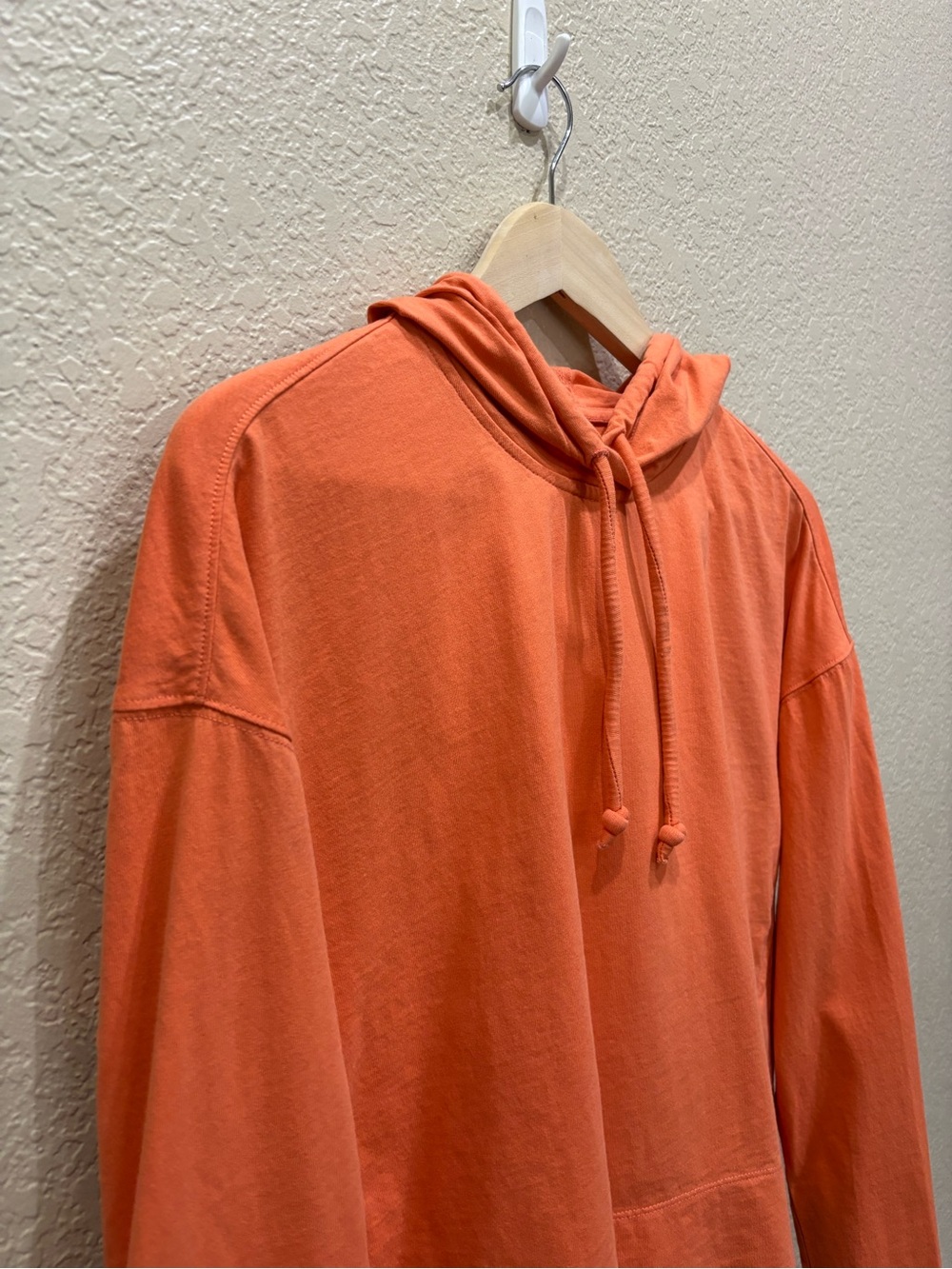 Everlane Retro Jersey Cropped Hoodie Orange Sweatshirt XS Organic Cotton - Picture 8 of 12
